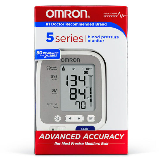 Omron 5 Series Wireless Upper Arm Blood Pressure Monitor with 7 in