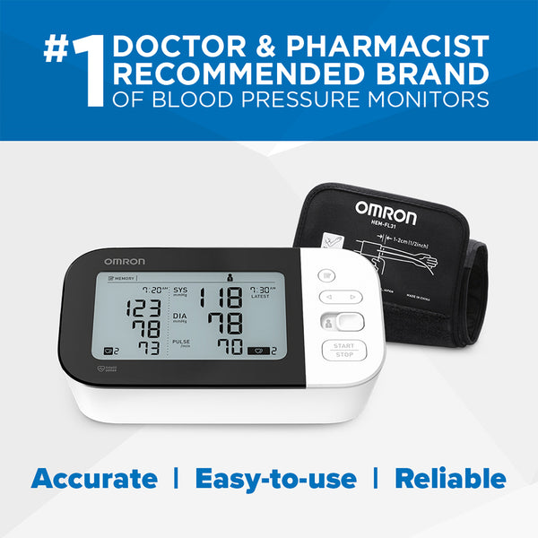 Omron 7 Series Wireless Upper Arm Blood Pressure Monitor White/Black BP7350  - Best Buy