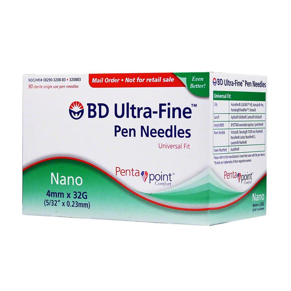 Buy BD Ultra Fine Penta Point Pen Needles (4mm/0.23mm)(32G/5/32) 5's Online  at Best Price