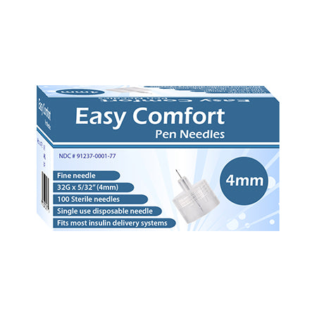 Easy Comfort Pen Needles - 32G 4mm 100ct