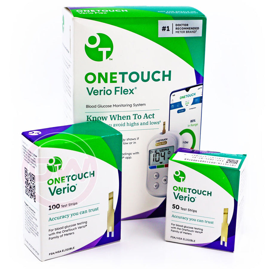 OneTouch Verio Flex Meter Combo (Meter & 150 Test Strips)