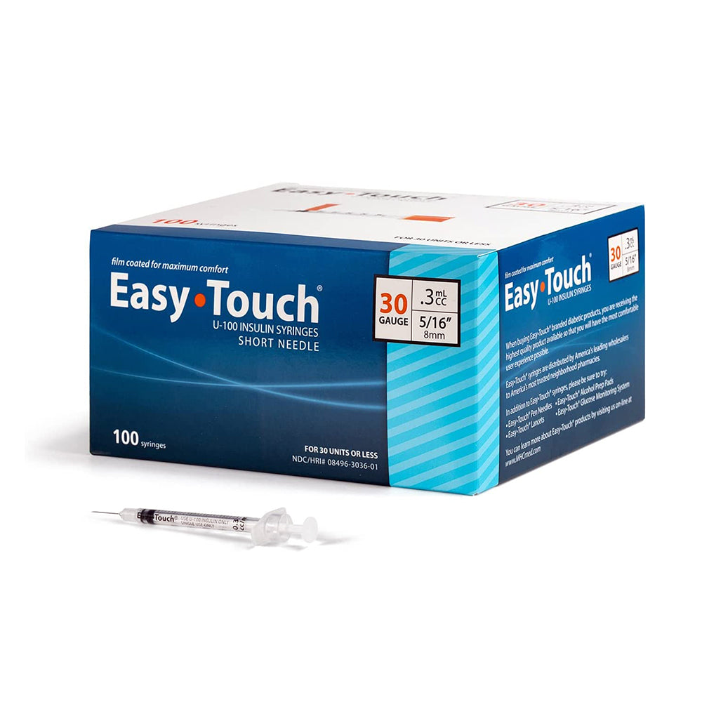 EasyTouch Insulin Syringes - 30G .3cc 5/16 100/bx