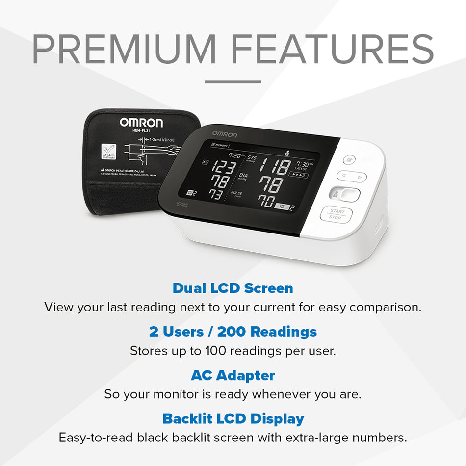 Omron 10 Series Wireless Upper Arm Blood Pressure Monitor (BP7450