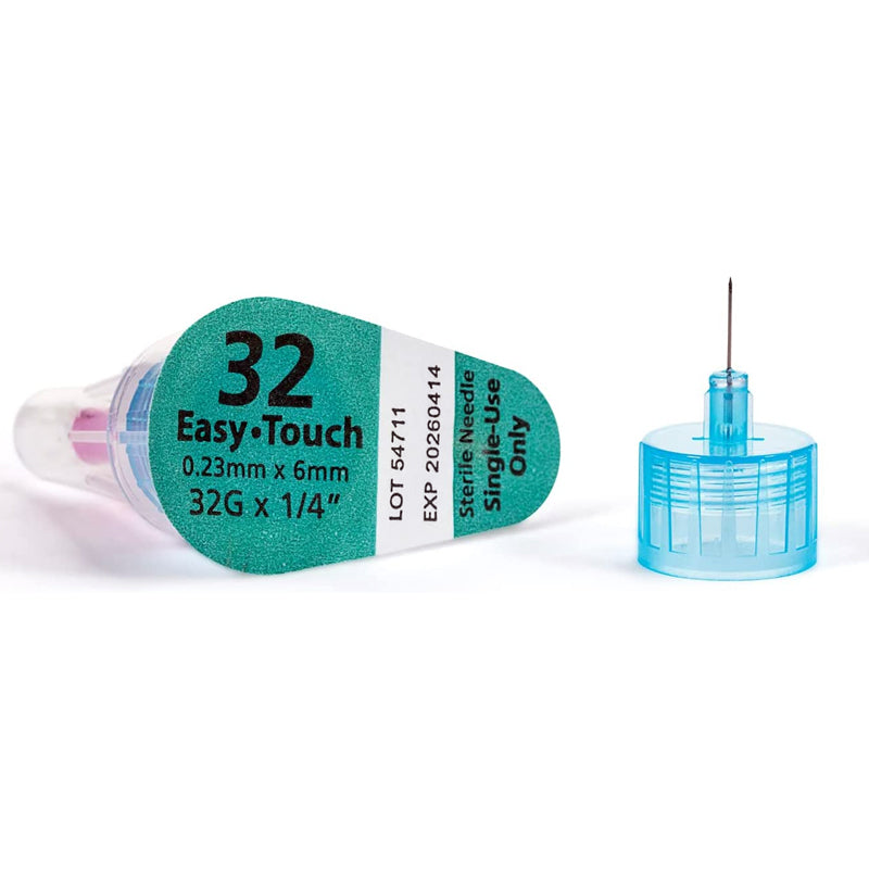  [2 BOXES] EASY TOUCH® 32G TIP x 6 MM (1/4) DISPOSABLE PEN  NEEDLES (100 COUNT X 2 BOXES) *COMPARE TO B-D® NANO & NOVOFINE® AND SAVE!!*  : Health & Household